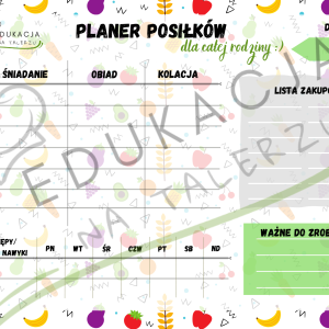 PLANER POSIŁKÓW DLA CAŁEJ RODZINY + E-BOOK „PLANUJ I GOTUJ Z NAMI”